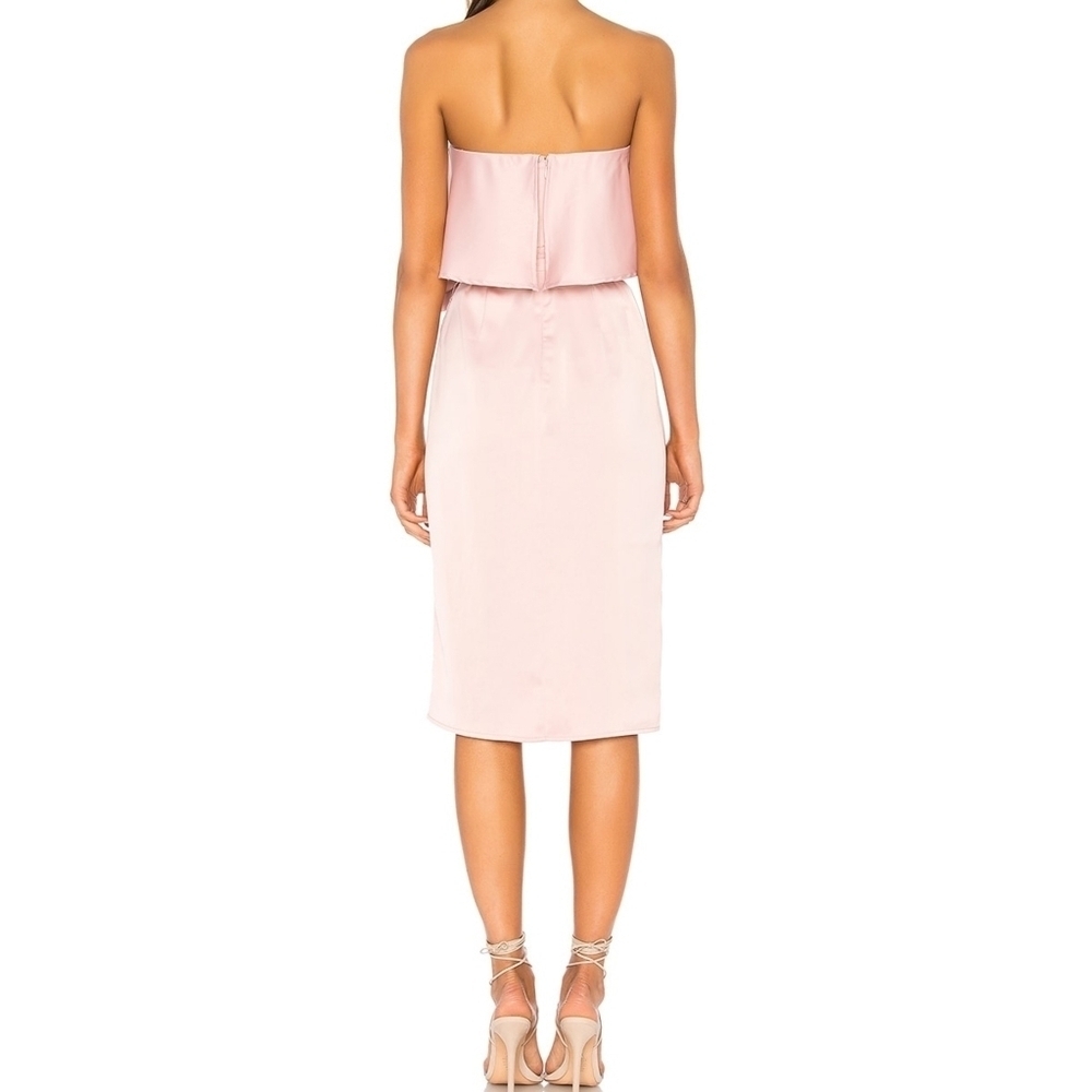 Lovers + Friends Baby Pink Satin Midi Dress, Size XS - Picture 3 of 12